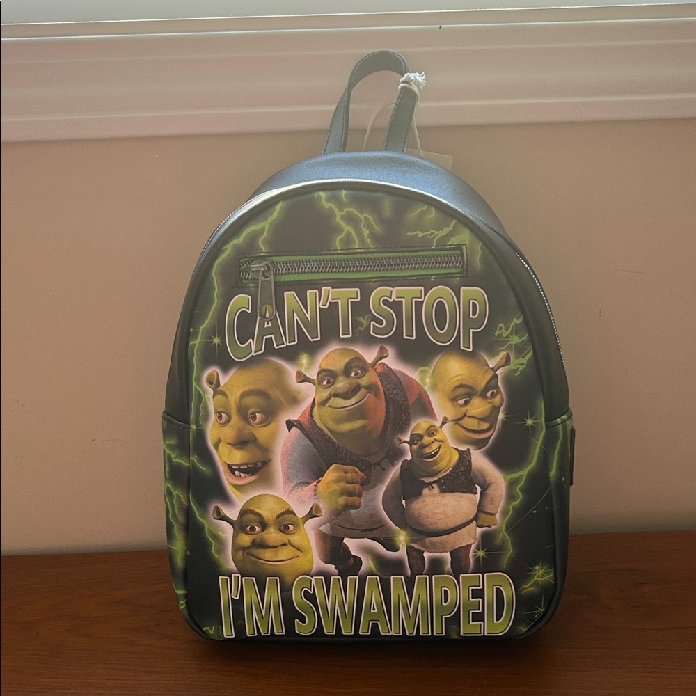 Loungefly Shrek Can’t Stop I’m Swamped Glow-In-The-Dark Mini Backpack NWT